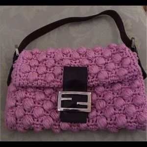 Fending baguette popcorn crochet bag🍀